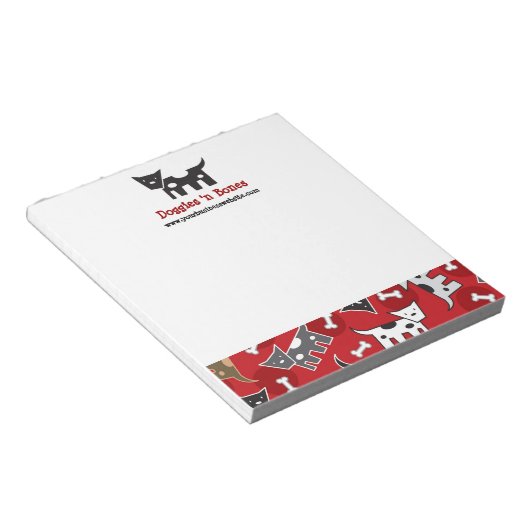 Cartoon-gebotteerde honden en Botten luiftige pupp Notitieblok (Schuin)