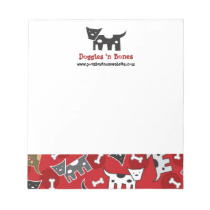 Cartoon-gebotteerde honden en Botten luiftige pupp Notitieblok