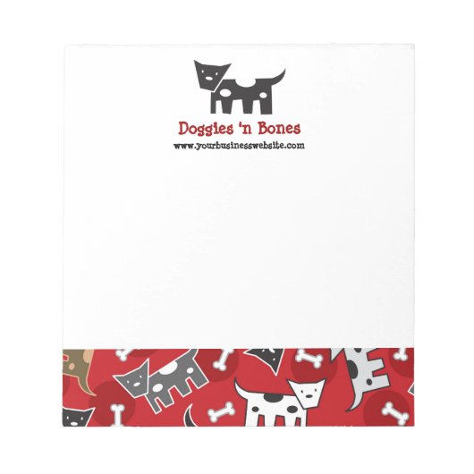 Cartoon-gebotteerde honden en Botten luiftige pupp Notitieblok (Voorkant)