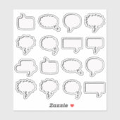 Cartoon Gedachte Comic Speech Bubble Quote Blank Sticker (Vel)