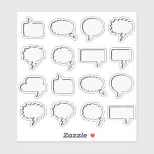 Cartoon Gedachte Comic Spreekballon Citaat Leeg Sticker