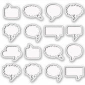 Cartoon Gedachte Comic Spreekballon Citaat Leeg Sticker (Voorkant)