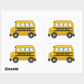 Cartoon Geel en Zwart Schoolbus Rechthoekige Sticker (Vel)