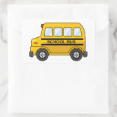 Cartoon Geel en Zwart Schoolbus Rechthoekige Sticker (Tas)