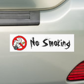 Cartoon geen rookbord bumpersticker (Op auto)