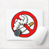 Cartoon geen rookbord muismat (Met muis)