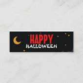 Cartoon geest in de stad halloween nacht  mini visitekaartje (Achterkant)