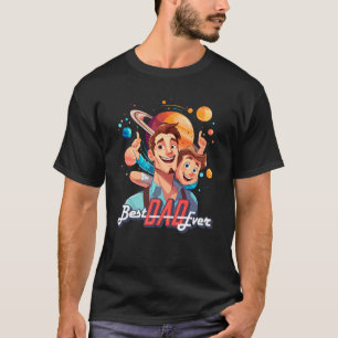 Cartoon Geïllustreerd Schattige Best Dad T-shirt