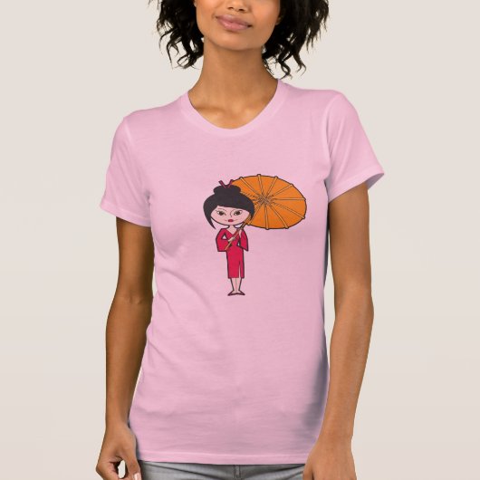 Cartoon Geisha Lady T-shirt (Voorkant)