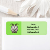 Cartoon Geit op Heldergroene Achtergrond Etiket (Insitu)