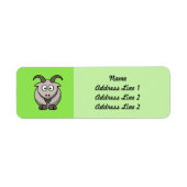 Cartoon Geit op Heldergroene Achtergrond Etiket (Voorkant)