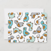 Cartoon Gekke Duckies Baby Boy Dank je Kaart (Achterkant)