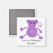 Cartoon Gekke Paarse aap Magneet (Voorkant / Achterkant)