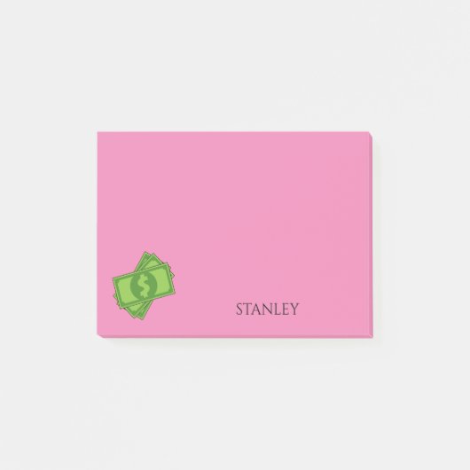 Cartoon Geld Dollar Bills Square | personaliseren Post-it® Notes (Voorkant)
