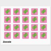 Cartoon Geld Dollar Bills Square | personaliseren Vierkante Sticker (Vel)