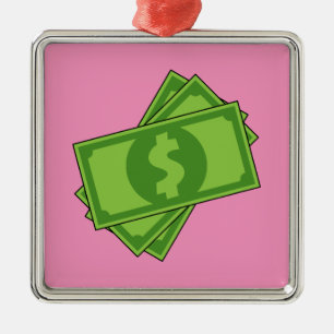 Cartoon geld dollarbiljetten metalen ornament