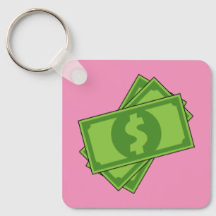Cartoon geld dollarbiljetten sleutelhanger