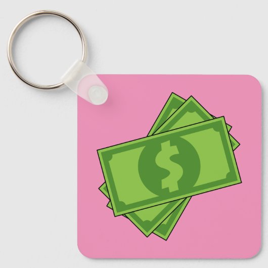 Cartoon geld dollarbiljetten sleutelhanger (Voorkant)