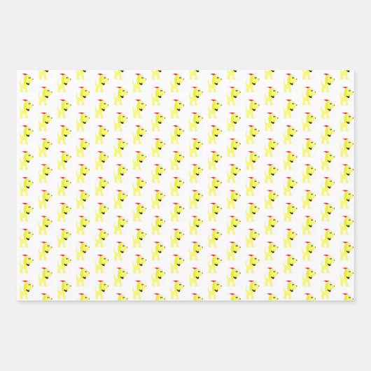 Cartoon gele hond Diva Dog Kerstmis Inpakpapier Vel (Voorkant 2)