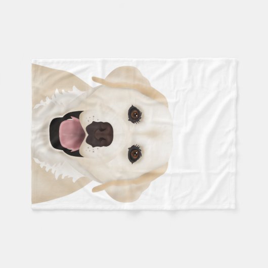 cartoon gele labrador fleece deken (Voorkant (Horizontaal))