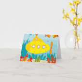 Cartoon gele onderzeeboot kaart (Gele Bloem)