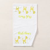 Cartoon gele poedel Posh Paws Bath Towel Set Bad Handdoek (Handdoek)