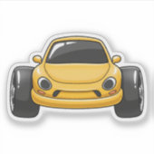 Cartoon Gele Toon Auto Sticker (Voorkant)