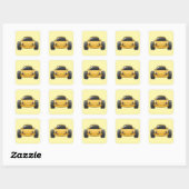 Cartoon Gele Toon Auto Vierkante Sticker (Vel)