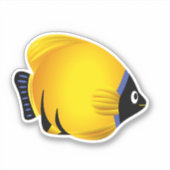 Cartoon gele visSticker Sticker (Voorkant)