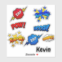 Cartoon Geluid en Actie Bubble Set Sticker
