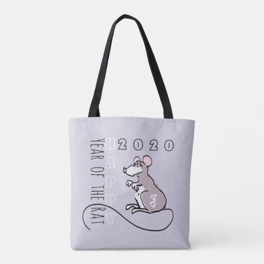Cartoon Gelukkig Chinees nieuwjaar 2020 AOTB Tote Bag (Achterkant)