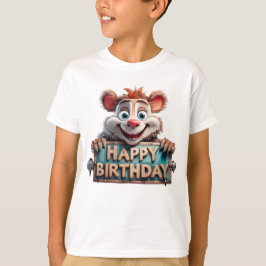 Cartoon Gelukkige Verjaardag Illustratie T-shirt