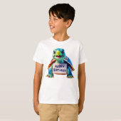 Cartoon Gelukkige Verjaardag Schattigee Schildpad  T-shirt (Voorkant volledig)