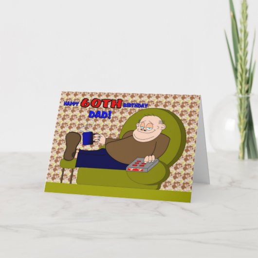Cartoon Gelukkige Zestiende Verjaardag Papa Kaart (Voorkant)
