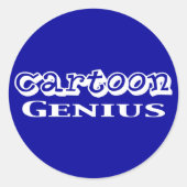 Cartoon Genius Cadeaus Ronde Sticker (Voorkant)
