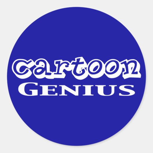 Cartoon Genius Cadeaus Ronde Sticker (Voorkant)