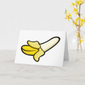 Cartoon gepeld bananenfruit blanco Wenskaart Kaart (Gele Bloem)