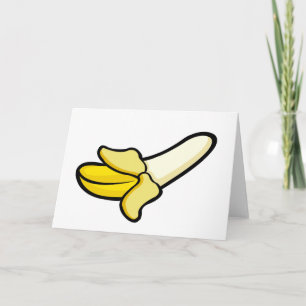 Cartoon gepeld bananenfruit blanco Wenskaart Kaart