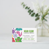 Cartoon Germ Design House Cleaning Service Visitekaartje (Staand voorkant)