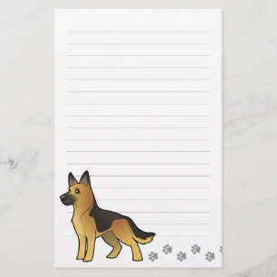 Cartoon German Shepherd Briefpapier
