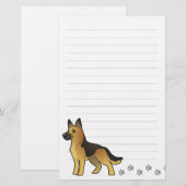 Cartoon German Shepherd Briefpapier (Voorkant / Achterkant)