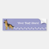Cartoon German Shepherd Bumpersticker (Voorkant)