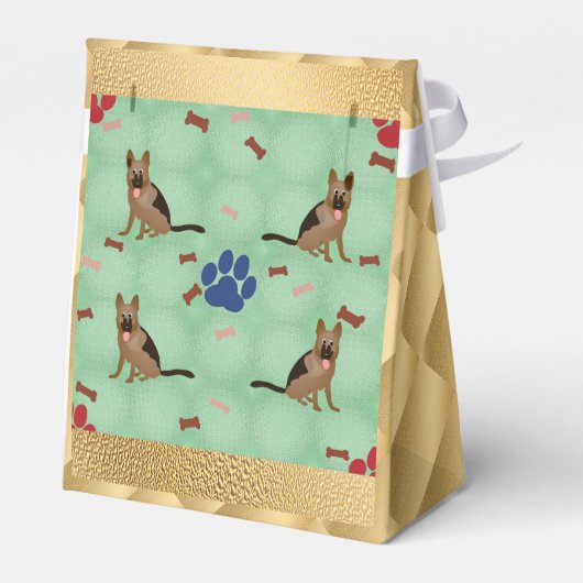 Cartoon German Shepherd Dog Bedankdoosjes (Achterkant)