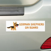 Cartoon German Shepherd Dog Bumpersticker (Op auto)