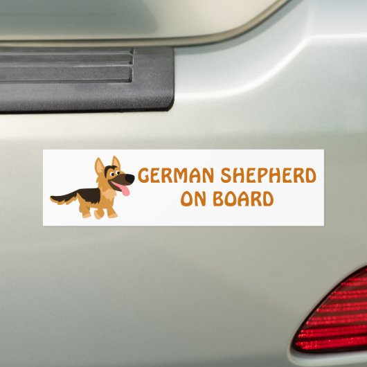Cartoon German Shepherd Dog Bumpersticker (Op auto)