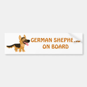Cartoon German Shepherd Dog Bumpersticker