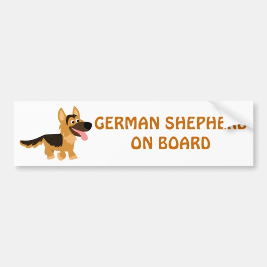Cartoon German Shepherd Dog Bumpersticker (Voorkant)