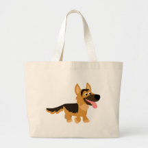 Cartoon German Shepherd Dog Canvas tas