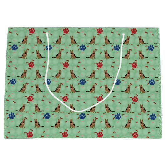 Cartoon German Shepherd Dog Large Cadeautasje (Voorkant)