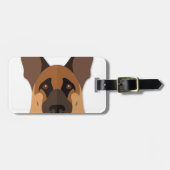 Cartoon German Shepherd Head Bagagelabel (Voorkant horizontaal)
